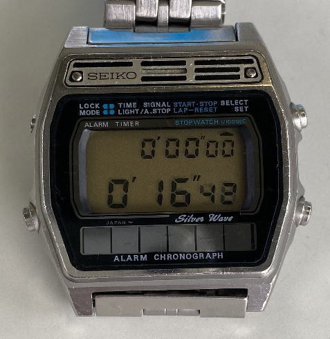 SEIKO セイコー A258-5000 腕時計/ブラック×シルバー メンズ