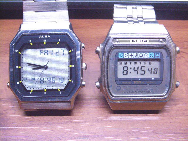 稼働品 SEIKO ALBA Y950-5010 二重面相 デジタル 腕時計